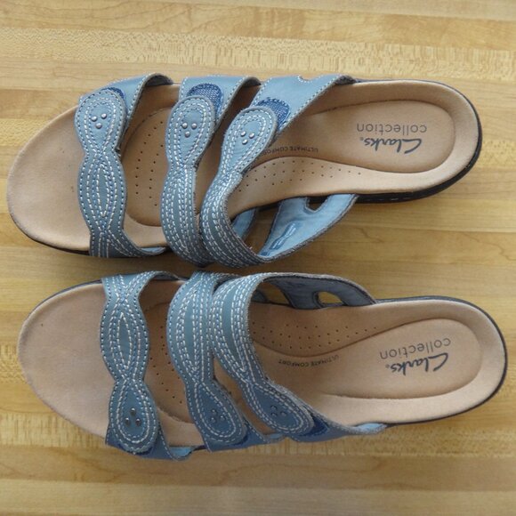 Clarks Shoes - Clarks Collection Women's Slide Sandals Size 9 M G Leather Comfort Cushioned